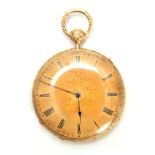 AN EARLY 20th CENTURY OVERSIZED FRENCH 18CT GOLD OPEN FACE QUARTER REPEATING POCKET WATCH the engine