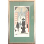 L.S.LOWRY SIGNED PRINT 'TWO BROTHERS' published by the Fine Art Guild, signed to lower right and