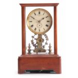 EUREKA CLOCK CO. LTD. LONDON. AN EARLY 20th CENTURY ENGLISH MAHOGANY FIVE GLASS ELECTRIC MANTEL