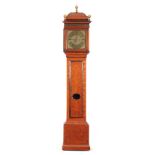 PIETER KLOCK, AMSTERDAM AN EARLY 18th CENTURY WALNUT AND ARABESQUE MARQUETRY LONGCASE CLOCK having a