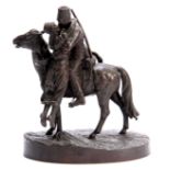 ALBERT MORITZ WOLFF (1854 - 1923) A 19TH CENTURY RUSSIAN BRONZE depicting a cossack on horseback
