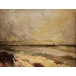 GEORGE HORTON 1859 - 1950. OIL ON CANVAS. South Shields Sands 31.5cm high 41cm wide. Titled and