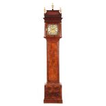 RICHARD WISE, LONDINI. AN EARLY 18th CENTURY 10" BURR WALNUT LONGCASE CLOCK having a caddy top above