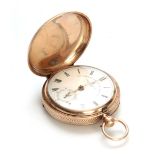 A 9CT GOLD JOHN FORREST FULL HUNTER POCKET WATCH with finely engraved case enclosing an enamel