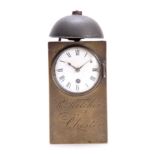 R. FLETCHER, CHESTER AN UNUSUAL GEORGE III TRAVELLING ALARM CLOCK the brass rectangular case with