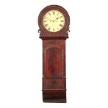 T. MORELAND, CHESTER. A MID 19th CENTURY FIGURED MAHOGANY WALL CLOCK the case with moulded bezel and