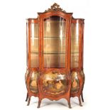 A 19TH CENTURY LOUIS IV STYLE VERNIS MARTIN SIX-LEGGED KINGWOOD AND ORMOLU MOUNTED VITRINE / DISPLAY