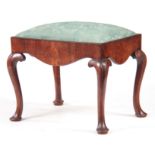 A GOOD EARLY 18TH CENTURY WALNUT DRESSING STOOL with lift-out seat and cross-grain moulded border