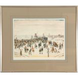 L.S.LOWRY SIGNED PRINT 'FERRY BOATS' published by the Fine Art Guild, signed to lower right and