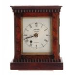 A SMALL MID 19th CENTURY ENGLISH ROSEWOOD FUSEE LIBRARY CLOCK SIGNED C. ANTHONY, CHEAPSIDE, LONDON