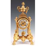 DESVIGNES A LYON. A LATE 19TH CENTURY FRENCH ORMOLU MANTLE CLOCK the gilt brass case with urn
