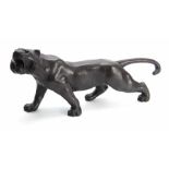 A MEIJI PERIOD JAPANESE BRONZE TIGER - signed to the underside with character marks 56cm overall.