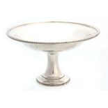 A 20TH CENTURY SILVER PEDESTAL DISH - Birmingham 1969 14.5cm diameter 9cm high.