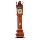 ANTONY JANSZEN, AMSTERDAM A MID 18th CENTURY BURR WALNUT AUTOMATON LONGCASE CLOCK the caddy top