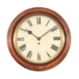 AN EARLY 20th CENTURY FUSEE DIAL CLOCK the moulded surround enclosing a 12" painted dial with