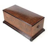 A LARGE 19TH CENTURY KINGWOOD CROSS-BANDED BURR WALNUT MUSIC BOX CASE 102cm wide 52cm deep 39cm