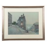 ARR. BOB RICHARDSON - PASTEL DRAWING Hebden Bridge, Yorkshire - signed mounted and in silvered