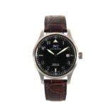 A GENTLEMAN'S STEEL IWC MARK XV FLIEGERUHE AUTOMATIC WRIST WATCH on original brown crocodile leather