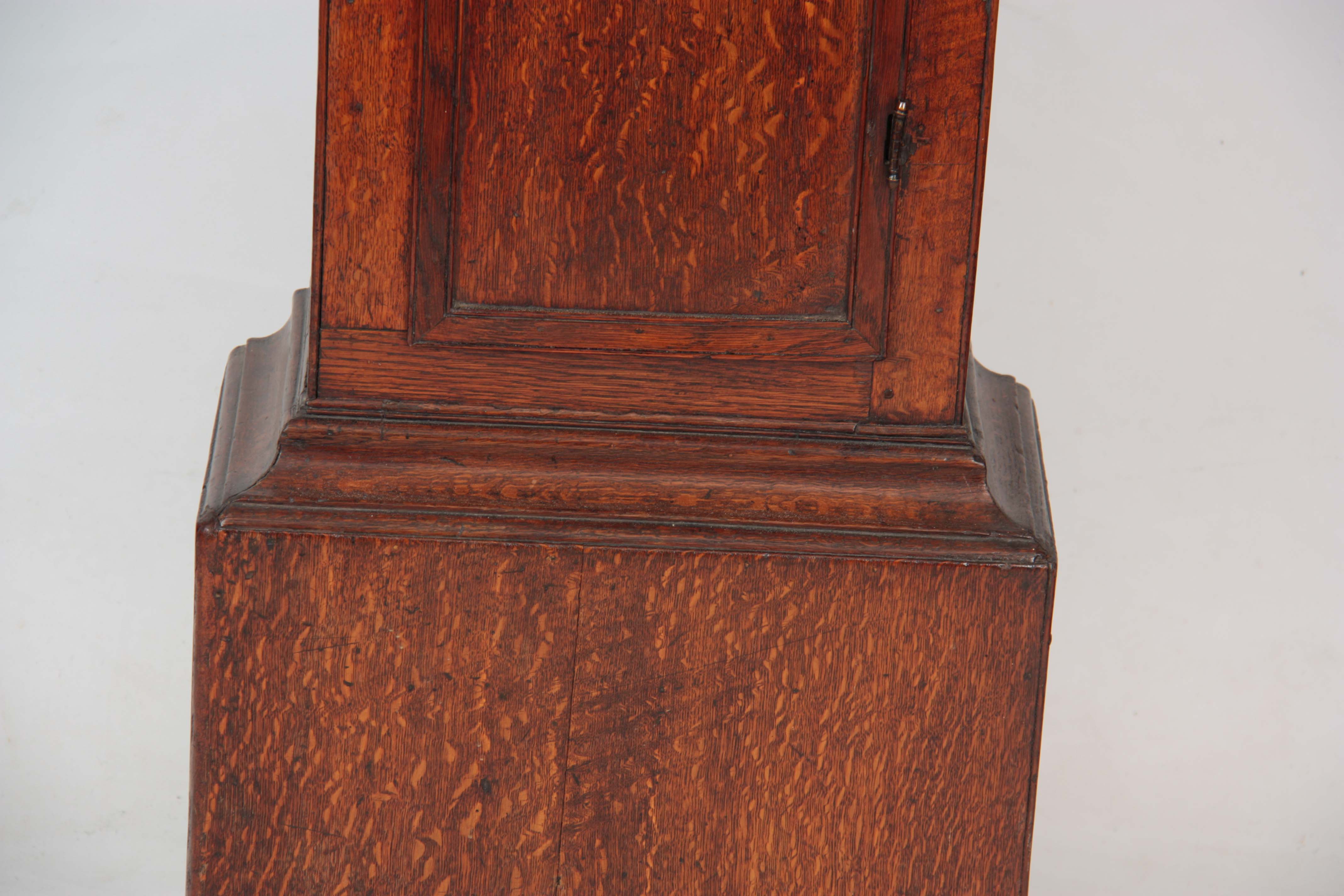 JOHN WYLDE, NOTTINGHAM. A MID 18th CENTURY AUTOMATION LONGCASE CLOCK the oak case having a break - Image 3 of 7