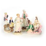 A SELECTION OF FOUR 19TH CENTURY STAFFORDSHIRE FIGURES comprising Turkish scenes, one of musicians