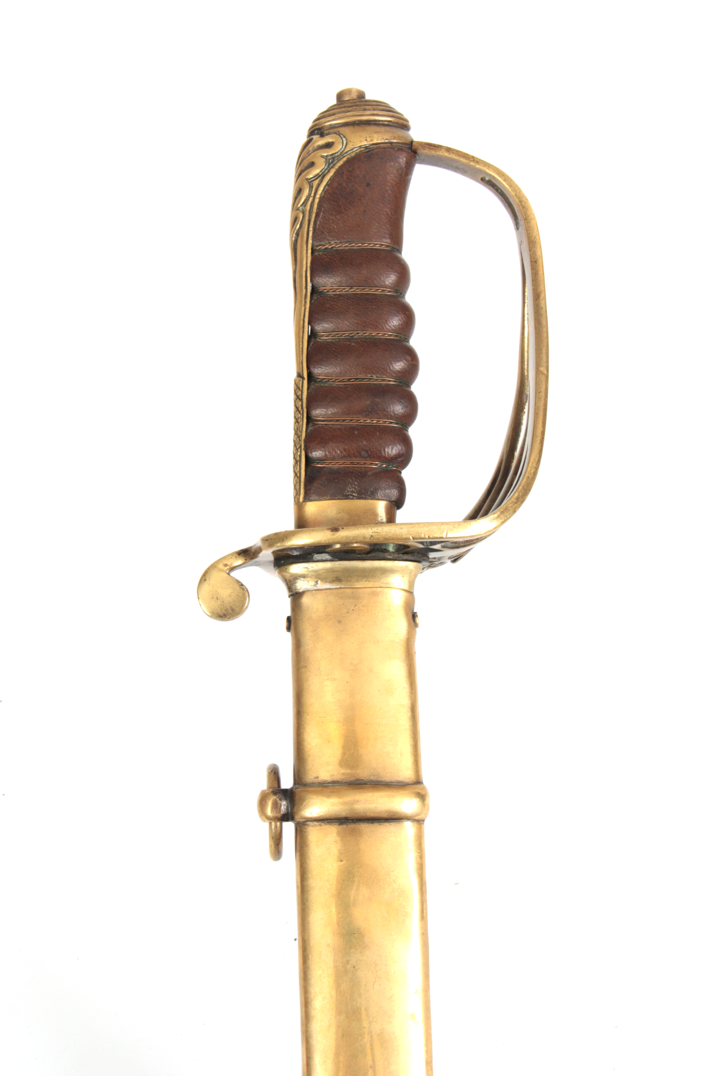 A 19TH CENTURY BRITISH INFANTRY OFFICERS SWORD with etched Wilkinsons blade having a large single