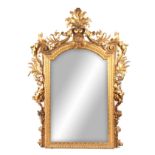 A LARGE EARLY 19TH CENTURY VENETIAN CARVED GILT GESSO PIER MIRROR with elaborate leaf carved frame