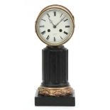 HENRY MARC, PARIS. A LATE 19th CENTURY FRENCH ORMOLU AND BLACK MARBLE MANTEL CLOCK the drum style