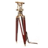 A 19th CENTURY BRASS THEODOLITE ON ORIGINAL MAHOGANY TRIPOD STAND BY WILLIAM HARRIS, LONDON having a