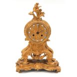 VINCENT. A MID 19tH CENTURY FRENCH ORMOLU MANTEL CLOCK RETAILED BY KLAFTENBERGER, PARIS the gilt