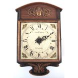 A LATE 18th CENTURY 8" HOODED WALL CLOCK MOVEMENT SIGNED WALKMAN, DURSLEY with weight driven