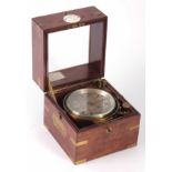 WHYTE, THOMSON & CO. GLASGOW. A LATE 19th CENTURY MARINE CHRONOMETER the brass gimbaled case