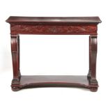 A REGENCY ANGLO-INDIAN ROSEWOOD CONSOL TABLE the moulded top with rounded corners above a frieze