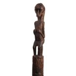 AN ETHNIC AFRICAN TRIBAL MONKEY TOTEM POLE the totem carved out of a single piece of hardwood