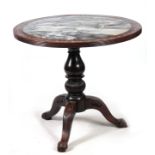 AN 18TH CENTURY ANGOLO CHINESE HARDWOOD CENTRE TABLE the hinged reeded edge top with mother of pearl