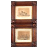 THOMAS WILKINSON WALLIS. A PAIR OF LATE 19th CENTURY GOTHIC REVIVAL CARVED OAK PICTURE FRAMES of