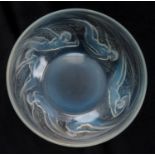 AN R, LALIQUE ONDINES GLASS BOWL with a band of nude ladies, signed with impressed mark R. Lalique