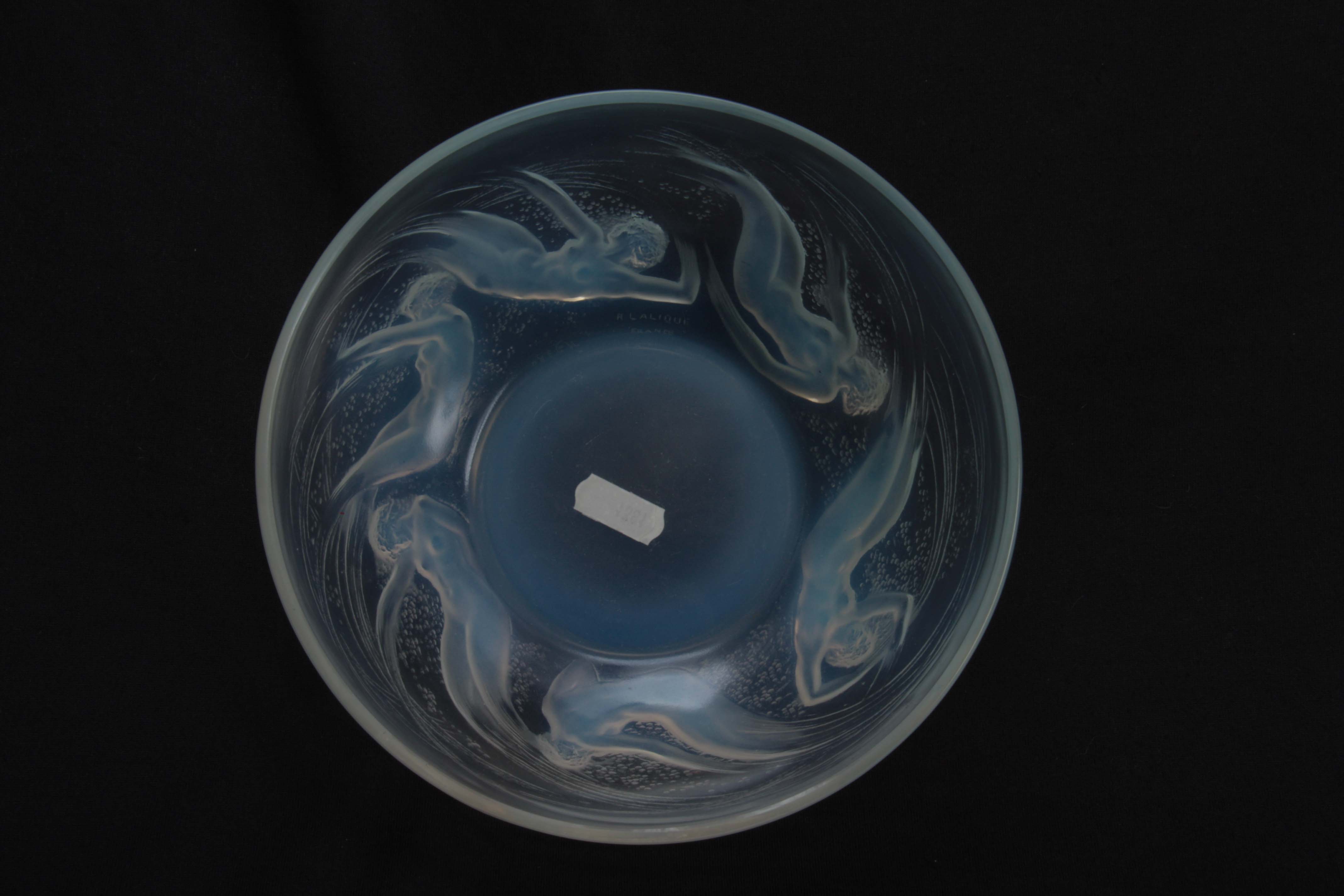 R LALIQUE FRANCE, AN EARLY 20TH CENTURY OPALESCENT RELIEF MOULDED LARGE BOWL WITH RAISED CENTRE " - Image 6 of 13