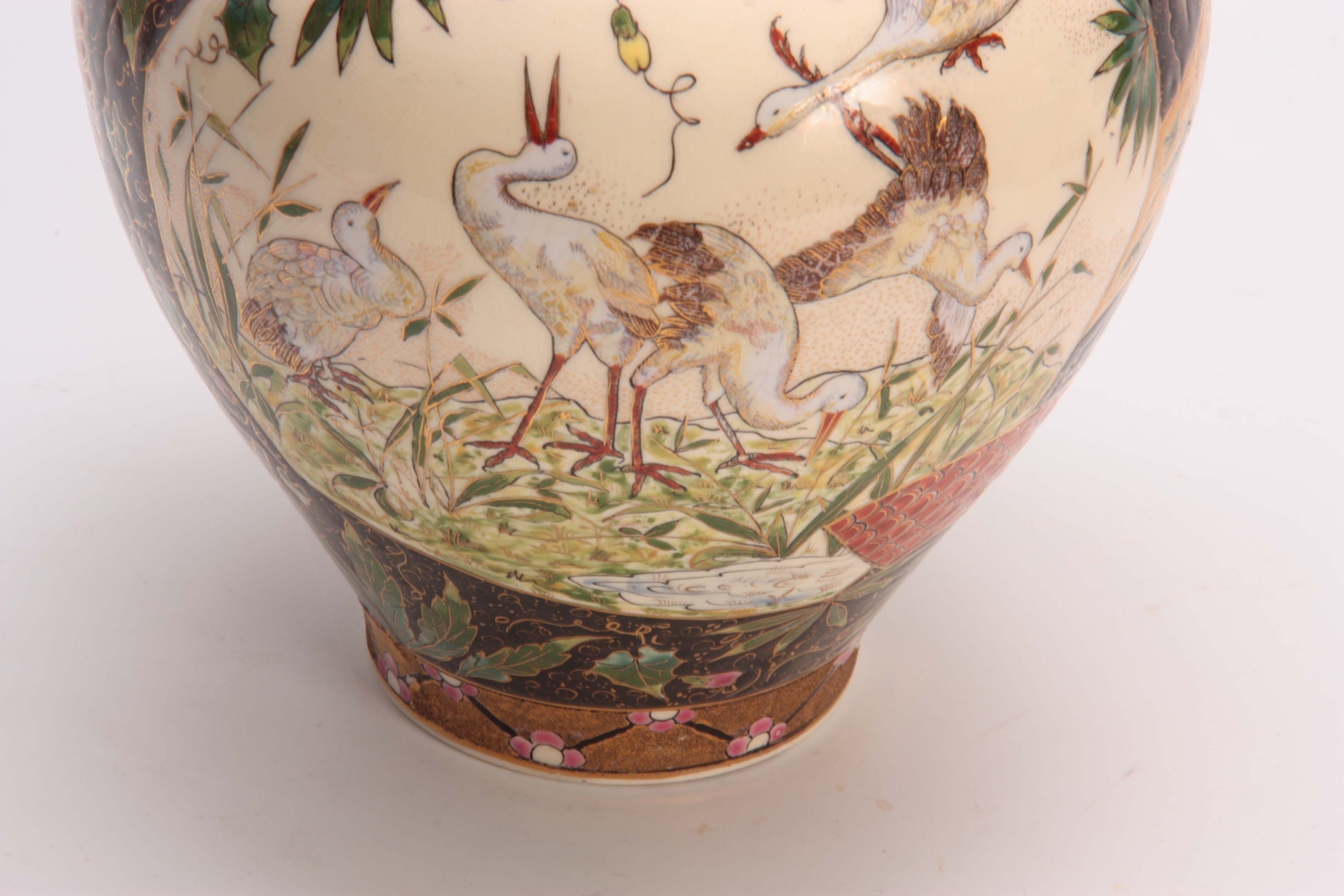 AN EARLY 20TH CENTURY HUNGARIAN FISCHER BUDAPEST WATER JUG decorated with birds and floral work - Image 3 of 5