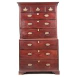 A GEORGE III MAHOGANY CHEST ON CHEST