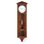 A MID 19th CENTURY WALNUT BIEDERMEIER STYLE VIENNA REGULATOR the slim case with architectural