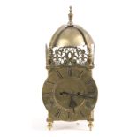 A WILLIAM GOODWIN, STOWMARKET. A LATE 17th CENTURY LANTERN CLOCK WITH LATER FUSEE MOVEMENT the