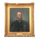 A LATE 19TH CENTURY PASTEL PORTRAIT OF A GENTLEMAN having a presentation plaque stating the sitter's