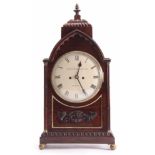 FORSYTH & MALTER, LONDON A REGENCY ROSEWOOD BRACKET CLOCK having a gadrooned finial above a lancet