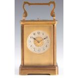 RICHARD & CO, PARIS. A LATE 19th CENTURY FRENCH CORNICHE CASE REPEATING CARRIAGE CLOCK the brass