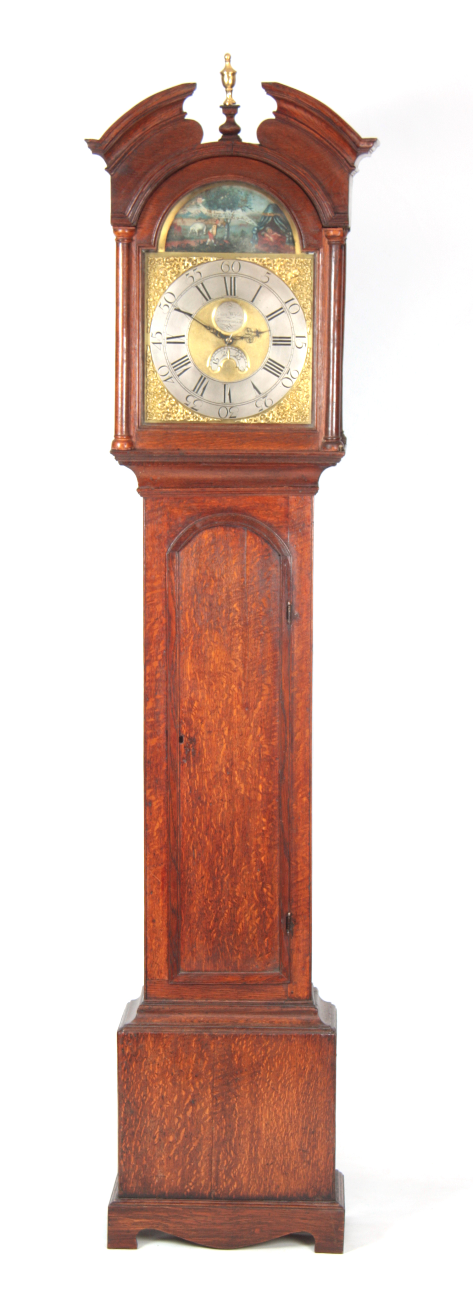 JOHN WYLDE, NOTTINGHAM. A MID 18th CENTURY AUTOMATION LONGCASE CLOCK the oak case having a break