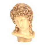 R. PEYRANNE A 19TH CENTURY WAX BUST OF VENUS signed on the back "Edition, R.Peyranne" 38cm high.