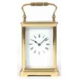 RICHARD & CO. PARIS A LATE 19TH CENTURY FRENCH BRASS EIGHT-DAY STRIKING CARRIAGE CLOCK with enamel