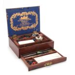 A 19TH CENTURY WINSOR & NEWTON MAHOGANY ARTIST BOX with fitted interior and labelled shallow lift