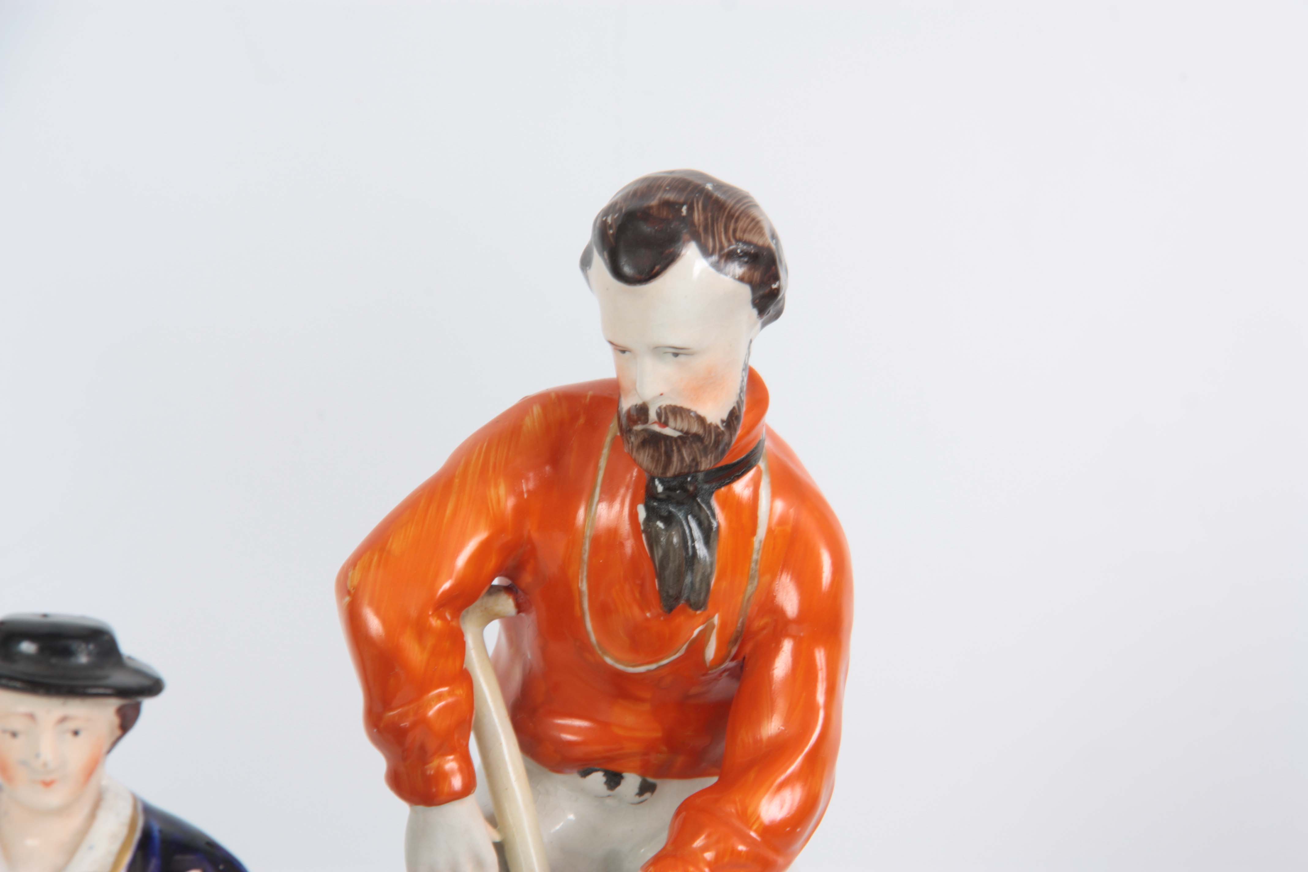 A SELECTION OF THREE 19TH CENTURY STAFFORDSHIRE FIGURES comprising Garibaldi at Home - 24cm high - Image 3 of 4