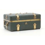 AN EARLY 20th CENTURY LEATHER BOUND JEWELRY CASKET BY TIFFANY & CO. 550 BROADWAY, NEW YORK the box